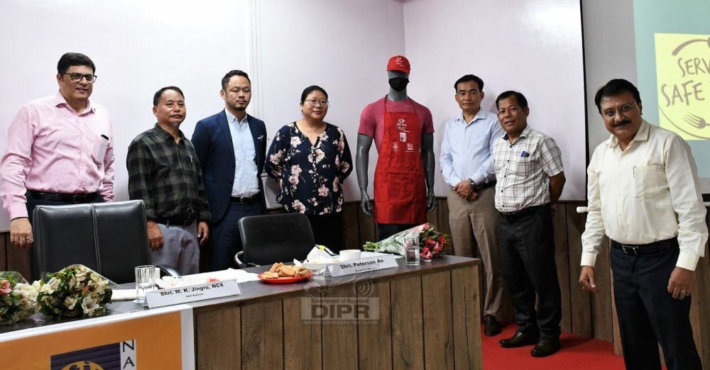 Subrata Banerjee, Head, Branch Corporate Affairs, Nestle India Ltd,  Nokchasashi, Joint Secretary, Health & Family Welfare and others during the launching of ‘The Project Serve Safe Food: Training of Street Food Vendors’ in Kohima on September 13. (DIPR Photo)